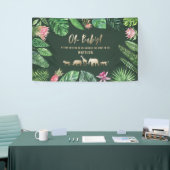 Banderoles Feuillage tropical + animaux d'or baby shower (Salon professionnel)