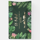 Banderoles Feuillage tropical + animaux d'or baby shower (Vertical)