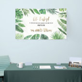 Banderoles Feuillage tropical + animaux d'or baby shower (Salon professionnel)