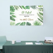 Banderoles Feuillage tropical + animaux d'or baby shower (Salon professionnel)