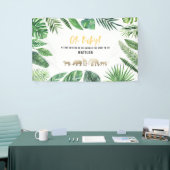 Banderoles Feuillage tropical + animaux d'or baby shower (Salon professionnel)