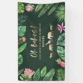 Banderoles Feuillage tropical + baby shower jumeau d'animaux (Vertical)