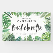Banderoles Feuille de palme tropicale & script bachelorette (Horizontal)