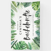Banderoles Feuille de palme tropicale & script bachelorette (Vertical)