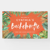 Banderoles Feuille de palme tropicale & script bachelorette (Horizontal)