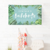 Banderoles Feuille de palme tropicale & script bachelorette (En situation)