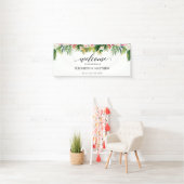 Banderoles Feuille d'été Tropical Bienvenue Mariage de script (En situation)