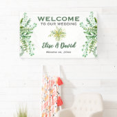 Banderoles Feuilles dansants - Réception de mariage étendard (En situation)