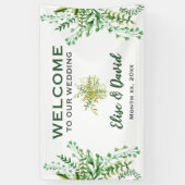 Banderoles Feuilles dansants - Réception de mariage étendard (Vertical)