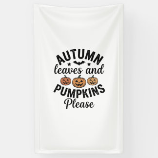 Banderoles Feuilles d'automne Citrouilles S'il vous plaît Vin