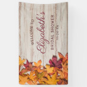 Banderoles Feuilles d'automne Fête des mariées en bois rustiq (Vertical)