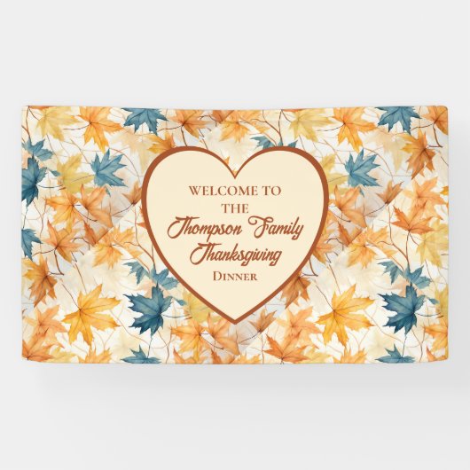 Banderoles Feuilles de l'érable Thanksgiving Brunch Dîner (Horizontal)