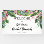 Banderoles Feuilles tropicaux | Brunch nuptial rose (Horizontal)
