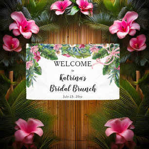 Banderoles Feuilles tropicaux   Brunch nuptial rose