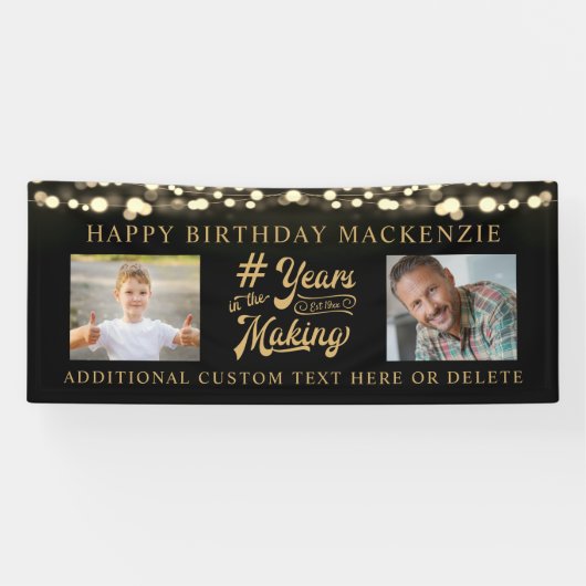 Banderoles Feux d'anniversaire Année photo dans la fabricatio (Horizontal)