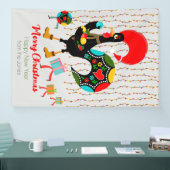 Banderoles Feux de Noël, baubles, cadeaux et coq (Salon professionnel)