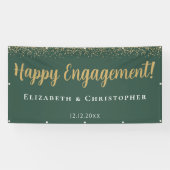 Banderoles Fiançailles Or moderne personnalisé (Horizontal)