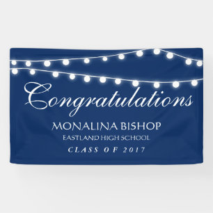 Banderoles Ficelle de bleu marine de diplômé de félicitati