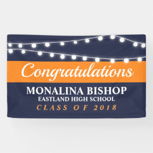 Banderoles Ficelle de diplômé d'orange de bleu marine des