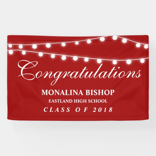 Banderoles Ficelle du rouge | de diplômé de félicitations de (Horizontal)