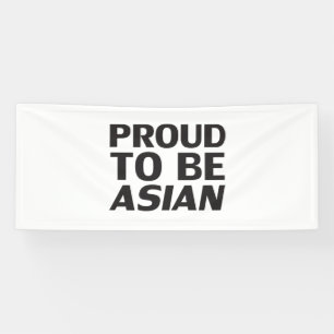 Banderoles Fier d'être asiatique, noir blanc