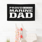 Banderoles Fier Marine Papa - Blanc (En situation)