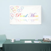 Banderoles Fière maman LGBTQ+ / Fierté / Coeurs arc-en-ciel (Salon professionnel)