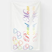 Banderoles Fière maman LGBTQ+ / Fierté / Coeurs arc-en-ciel (Vertical)