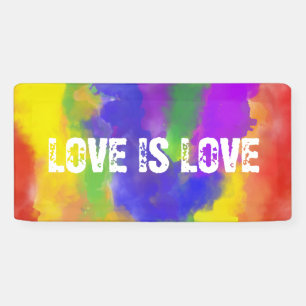 Banderoles Fierté Arc-en-ciel couleurs Drapeau L'amour est am