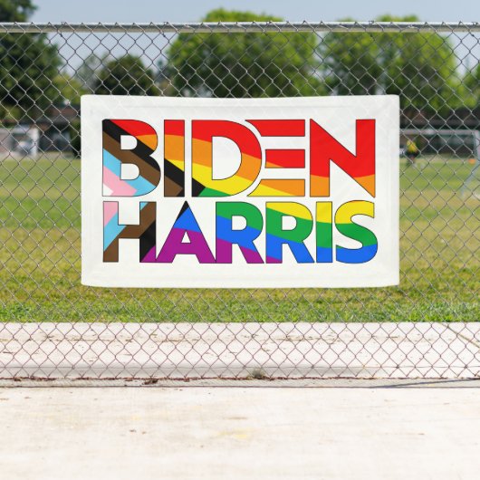 Banderoles Fierté de progrès Biden Harris LGBTQ+ (En situation)