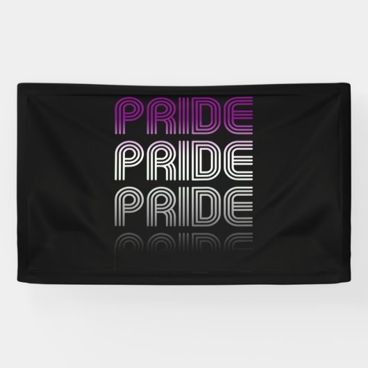 Banderoles Fierté Rétro Asexuée (Horizontal)