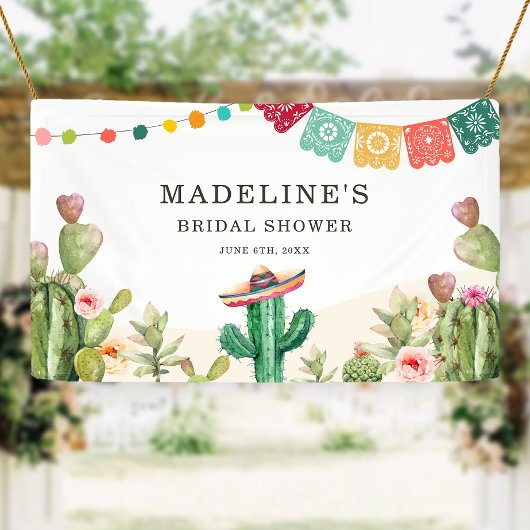 Banderoles Fiesta Cactus Aquarelle Fête des mariées Succulent
