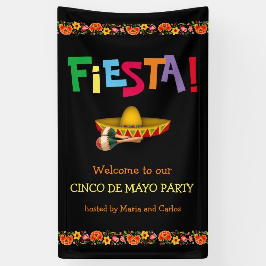 Banderoles Fiesta ! Cinco de Mayo Party (personnalisable) (Vertical)