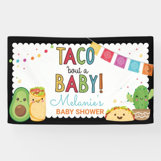 Banderoles Fiesta Taco Bout' Un Baby shower Mexicain Bébé (Horizontal)