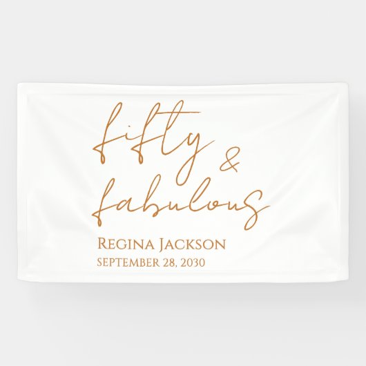 Banderoles Fifty And Fabulous Script Gold 50th Birthday Party (Horizontal)
