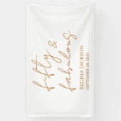 Banderoles Fifty And Fabulous Script Gold 50th Birthday Party (Vertical)