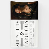 Banderoles Fifty & Fabulous Art Deco Photo 50th Birthday (Vertical)