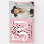 Banderoles Fifty Fabulous Pink 50th Birthday Party (Vertical)