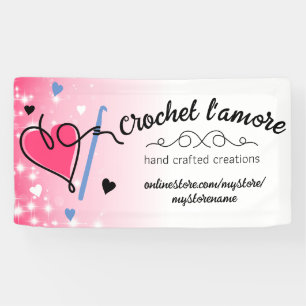 Banderoles Fil de coeur crochet crochet artisanat montrer sta