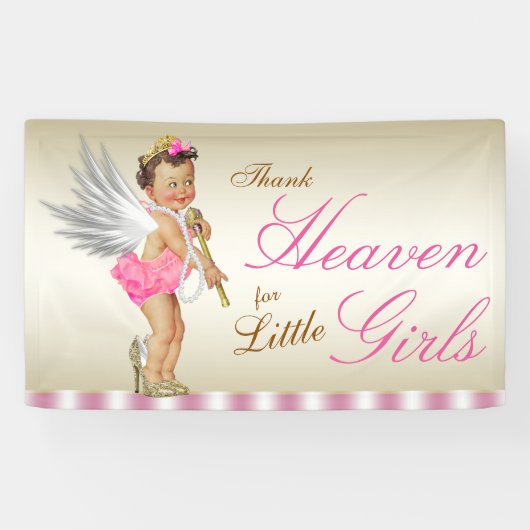 Banderoles Fille Ange Bébé Shower (Horizontal)