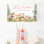 Banderoles Fille Animaux des bois Anniversaire (En situation)