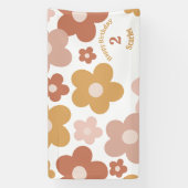 Banderoles Fille Anniversaire des marguerites Retro tendance (Verticale)