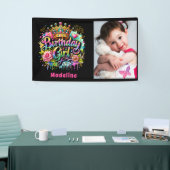 Banderoles Fille Anniversaire Enfants Rose Turquoise Graffiti (Salon professionnel)