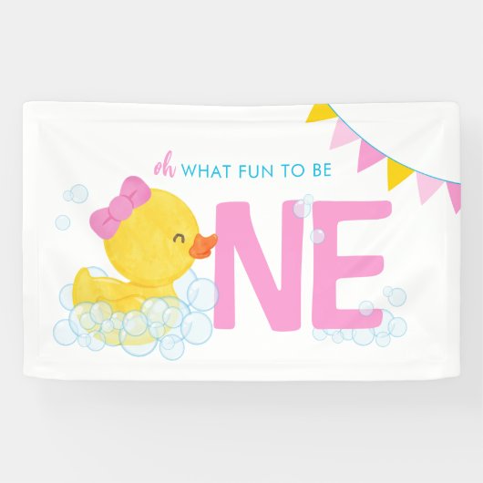 Banderoles Fille Aquarelle Canard Oh Quel Amusement D'Être Un (Horizontal)