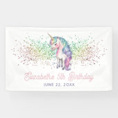 Banderoles Fille arc-en-ciel Parties scintillant magique Unic (Horizontal)