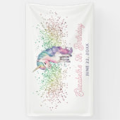 Banderoles Fille arc-en-ciel Parties scintillant magique Unic (Vertical)