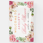 Banderoles Fille baby shower Élégant Chic Rose Floral (Vertical)