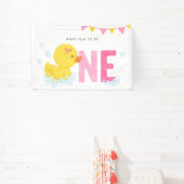 Banderoles Fille canard en caoutchouc Premier anniversaire fê (Insitu)