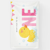 Banderoles Fille canard en caoutchouc Premier anniversaire fê (Vertical)