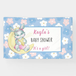 Banderoles Fille Capricieuse Lapin Baby Shower Personnalisabl